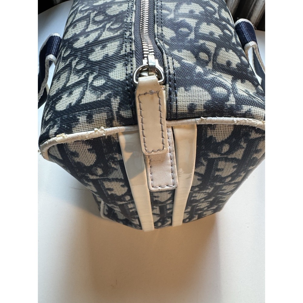 Christian Dior Trotter Bag Monogram Blue Canvas Leather Handbag - Picture 5 of 16